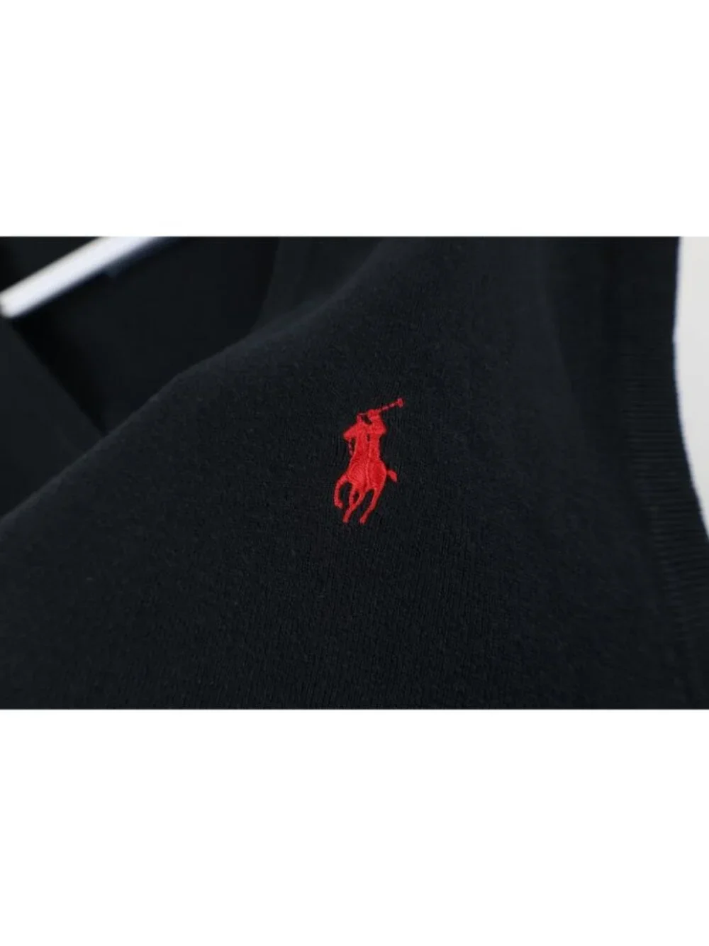 Vintage 90s Ralph Lauren Mens 2XL Faded Pima Cotton Knit Sweater Vest Black